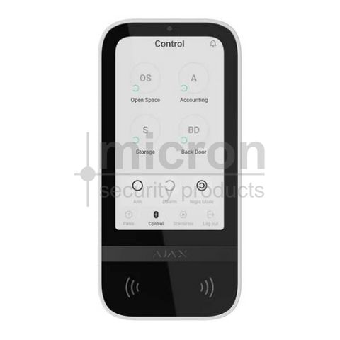 AJAX 58469 Keypad White - Wireless Touch Screen 5Inch. Built in Reader