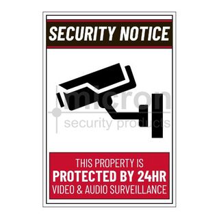 C.C.T.V Warning Corflute Signs 300mm W x 440mm H