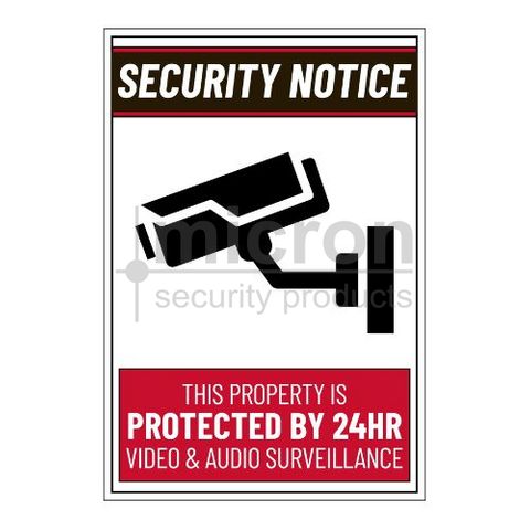 C.C.T.V Warning Corflute Signs 300mm W x 440mm H