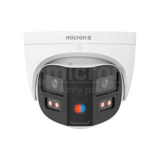 Micron 8MP 180° TriGuard Turret 2.8mm Lens. Light Hunter With Active Deterrent Red+Blue Lights and Speaker
