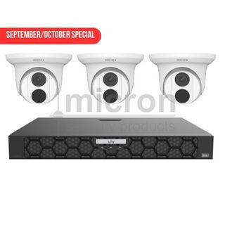 Sept/Oct Special**8ch IP Kit - 8ch 5 Series NVR 2TB, 3  x 6mp Easy Star Turret With Audio