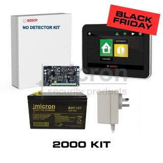 Bosch 2k Panel, Black 4.3 Touch Screen KP, Battery, Plug Pack, No Detetcors