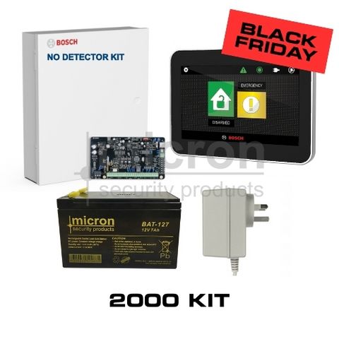 Bosch 2k Panel, Black 4.3 Touch Screen KP, Battery, Plug Pack, No Detetcors