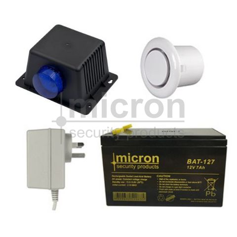 Black Micron Speaker Accessory kit Inc Batt + P/Pack + Flush Screamer