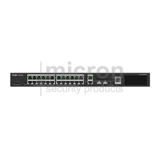 RG-ES228GS-LP Managed 24 Port POE Switch. Additional 2 x Gigbit UPLINK 2 x SFP Uplink Ports 250W