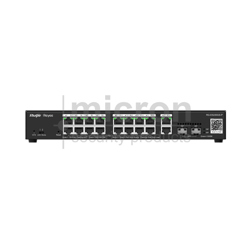 RG-ES220GS-LP Managed16 Port POE Switch. Additional 2 x Gigbit UPLINK 2 x SFP Uplink Ports 130W