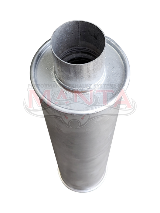 3in, 6in Round Centre/Centre, 24in (600mm) Long, Baffled Muffler - Quiet - Aluminised Steel