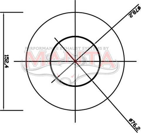 3in, 6in Round Centre/Centre, 14in (350mm) Long, Megaflow Muffler - Medium - Aluminised Steel