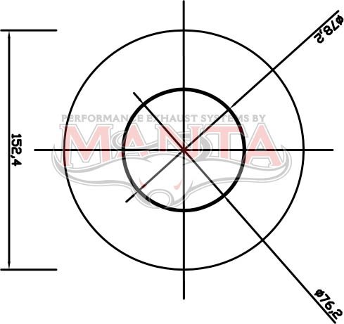 3in, 6in Round Centre/Centre, 14in (350mm) Long, Megaflow Muffler - Medium - Aluminised Steel