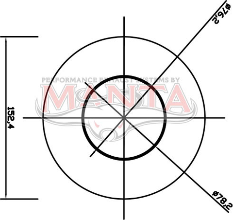 3in, 6in Round Centre/Centre, 14in (350mm) Long, Megaflow Muffler - Medium - Aluminised Steel