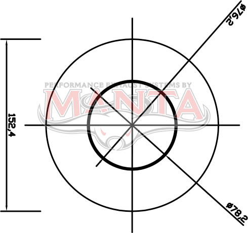 3in, 6in Round Centre/Centre, 14in (350mm) Long, Megaflow Muffler - Medium - Aluminised Steel