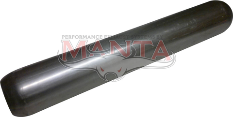 2 1/2in (63.5mm), 24in Long, Spigotless Perforated Hotdog Resonator, Aluminised Steel