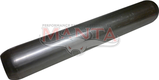 2 1/2in (63.5mm), 24in Long, Spigotless Perforated Hotdog Resonator, Aluminised Steel