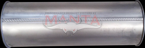 2 1/2in, 8in Round Offset/Offset, 24in (600mm) Long, Megaflow Muffler - Medium - Aluminised Steel