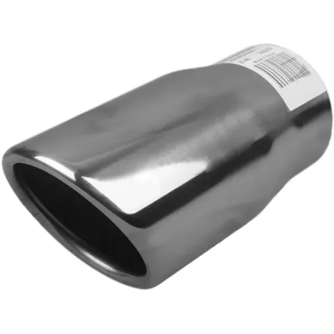 3in Inlet, 3 1/2in Outlet, 5 1/2in Long, Round, Angle Cut (Rolled In), Stainless Steel