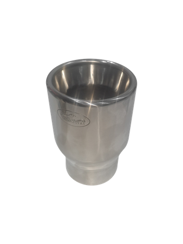 2 1/2in Inlet x 4in Outlet x 150mm - Rolled in With Polished Inner Cone, Stainless Steel