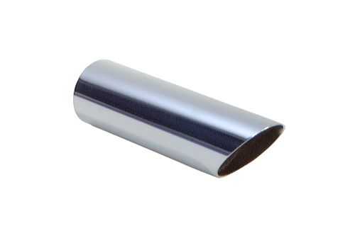 2in Inlet, 2 1/8in Outlet, 8in Long, Round, Angle Cut (Plain), Stainless Steel