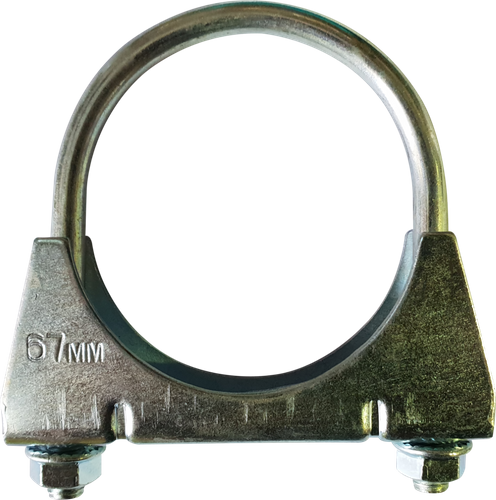Heavy Duty Zinc Plated U-Bolt Clamp To Suit ,67mm OD Flare, On 2 1/2in (63.5mm) OD Tube