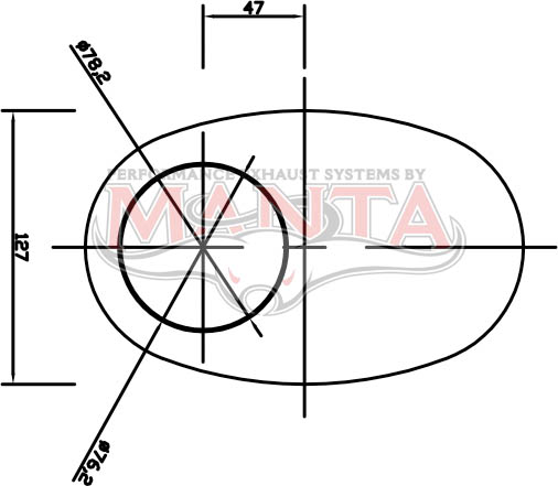 3in, 8in x 5in Oval Offset/Offset, 16in (400mm) Long, Megaflow Muffler - Medium - Aluminised Steel