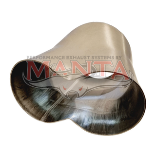 2 x 3in Inlet, 3in Outlet, Stainless Steel Collector Cone