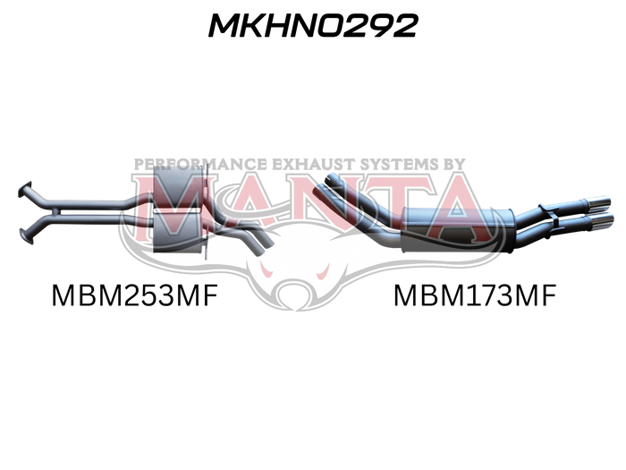 Holden WH Statesman V8 2.5in Dual Catback Muffler/Muffler
