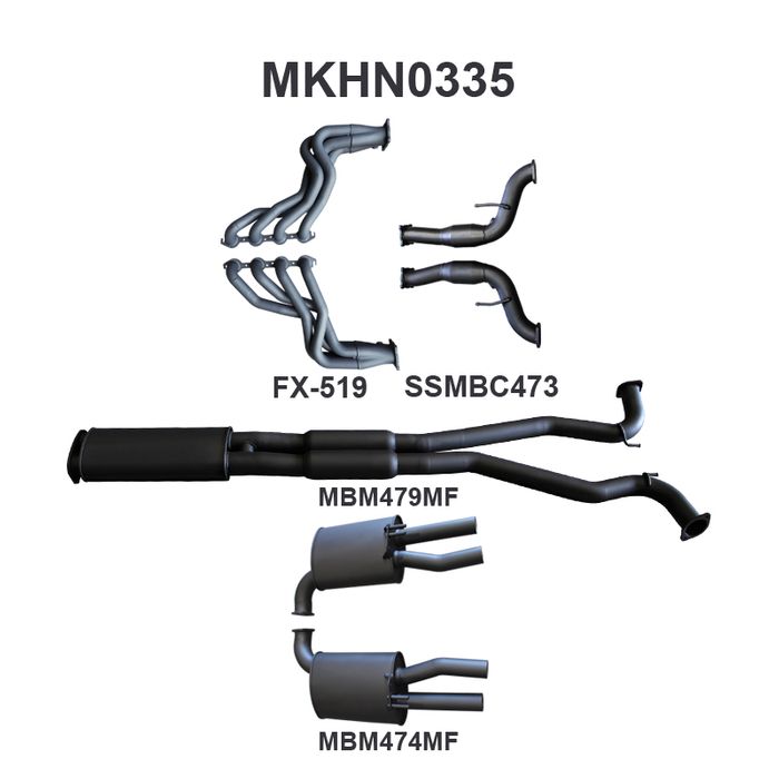 VF HSV Ute Maloo V8 3in With 1 7/8 in Extractors Muffler/Muffler