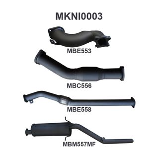 Nissan Navara D22 2.5L 3in Exhaust With Cat, with Muffler