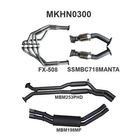 Holden WK WL S/MAN V8 2.5in Dual With Extractors Hotdog/Muffler