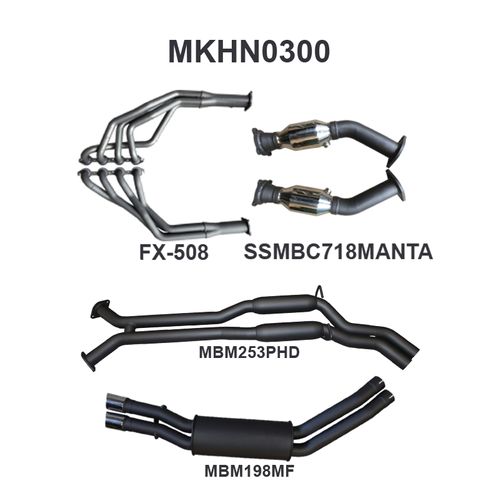 Holden WK WL S/MAN V8 2.5in Dual With Extractors Hotdog/Muffler