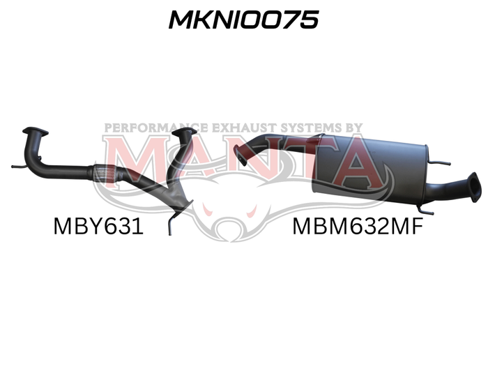 Nissan PATROL Y62 V8 5.6L WAGON, 3in CENTRE HIFLOW MUFFLER FOR OE MUFFLER RPLACEMENT