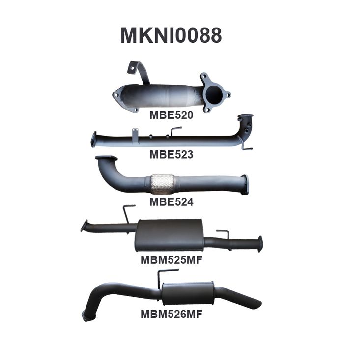 Nissan Navara D40 2.5L Auto 05 - 07 Cat & DPF Replacement With Rear Muffler