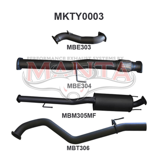 Toyota Hilux KUN26R 3.0L D4D 3in Muffler NO Cat