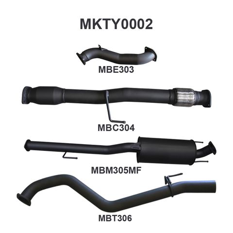 Hilux KUN26R 3.0L D4D 3in Muffler With Cat