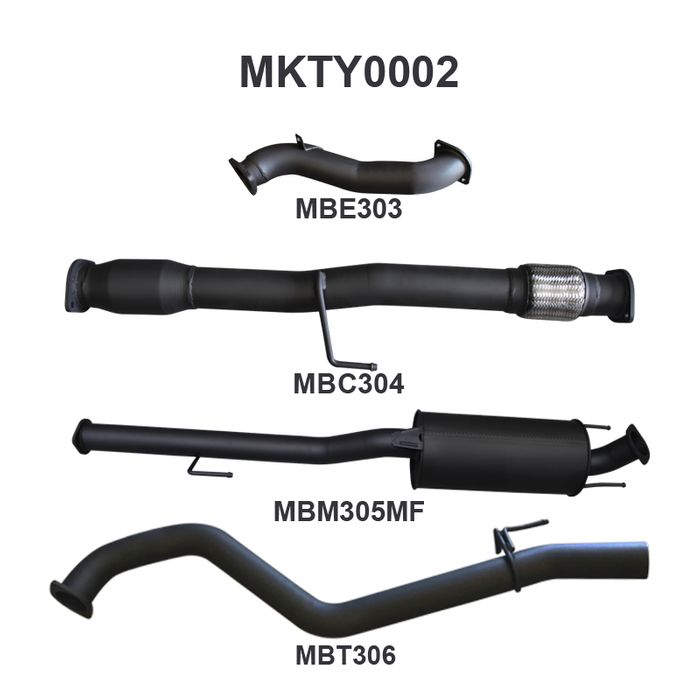 Toyota Hilux KUN26R 3.0L D4D 3in Muffler With Cat