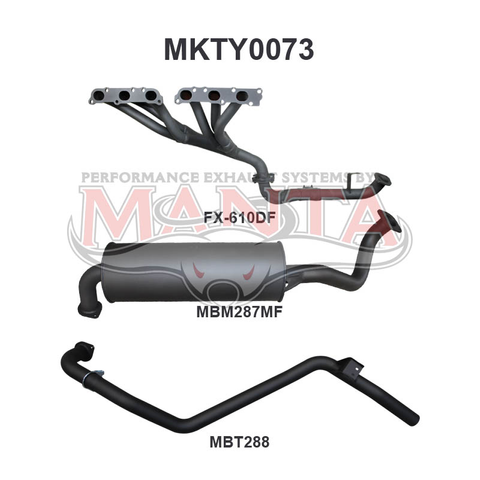 Toyota LandCruiser FZJ80 4.5L Extractors & 2.5in Full System (mandrel bend extractors)