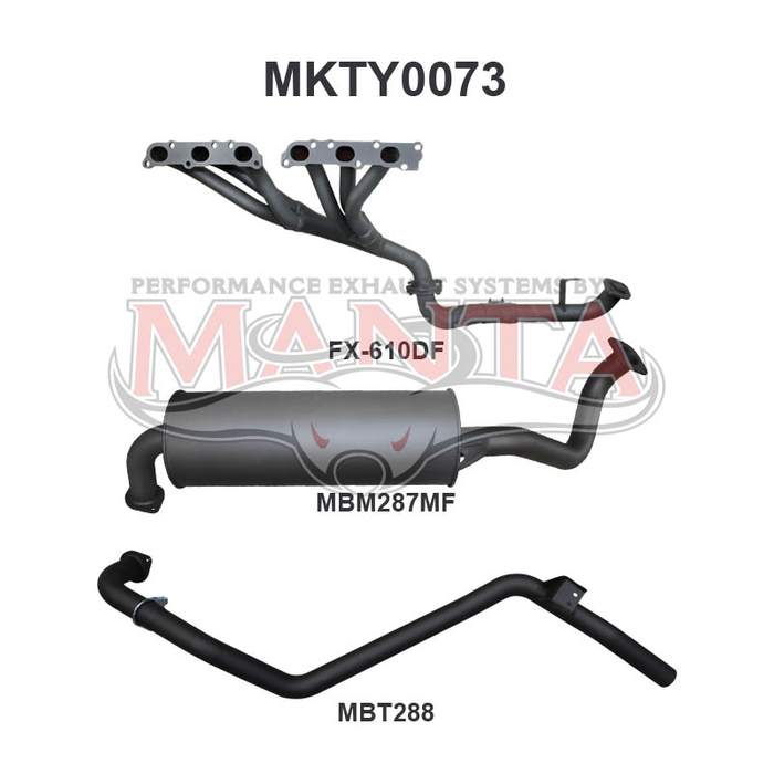 Toyota LandCruiser FZJ80 4.5L Extractors & 2.5in Full System (mandrel bend extractors)
