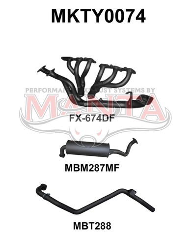 Landcruiser FZJ80 4.5L Extractors & 2.5in Full System (press bent extractors)