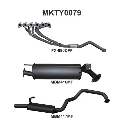 Toyota Landcruiser HZJ105 4.2L Extractors & 2.5in Muffler/Muffler