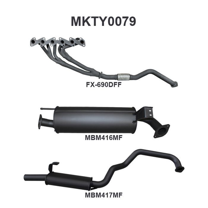 HZJ105 4.2L Extractors & 2.5in Muffler/Muffler