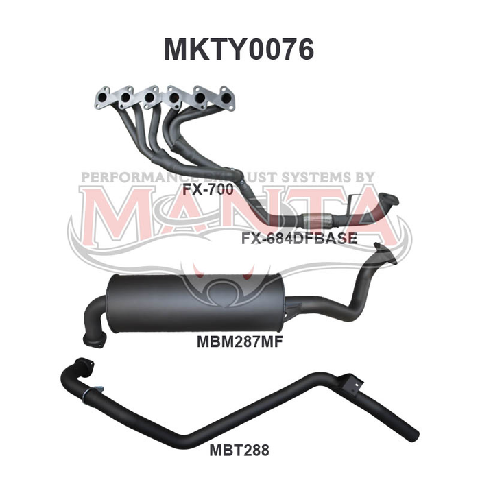 Toyota LandCruiser HZJ80 4.2L Extractors & 2.5in Full System
