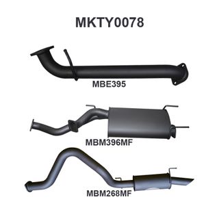 Toyota UZJ100 LANDCRUISER 4.7L V8 3in CAT-BACK EXHAUST WITH CENTRE & REAR MUFFLER