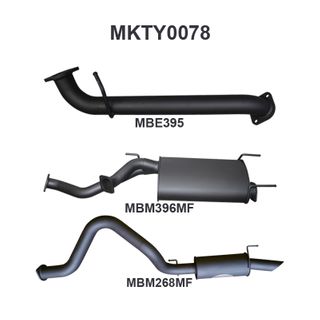 UZJ100 LANDCRUISER 4.7L V8 3in CAT-BACK EXHAUST WITH CENTRE & REAR MUFFLER