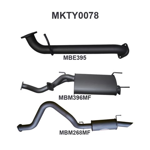 Toyota UZJ100 LANDCRUISER 4.7L V8 3in CAT-BACK EXHAUST WITH CENTRE & REAR MUFFLER