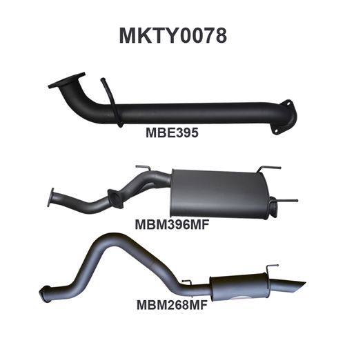 Toyota UZJ100 LANDCRUISER 4.7L V8 3in CAT-BACK EXHAUST WITH CENTRE & REAR MUFFLER