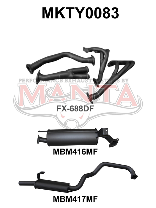 FZJ105 4.5L Extractors & 2.5in Muffler/Muffler