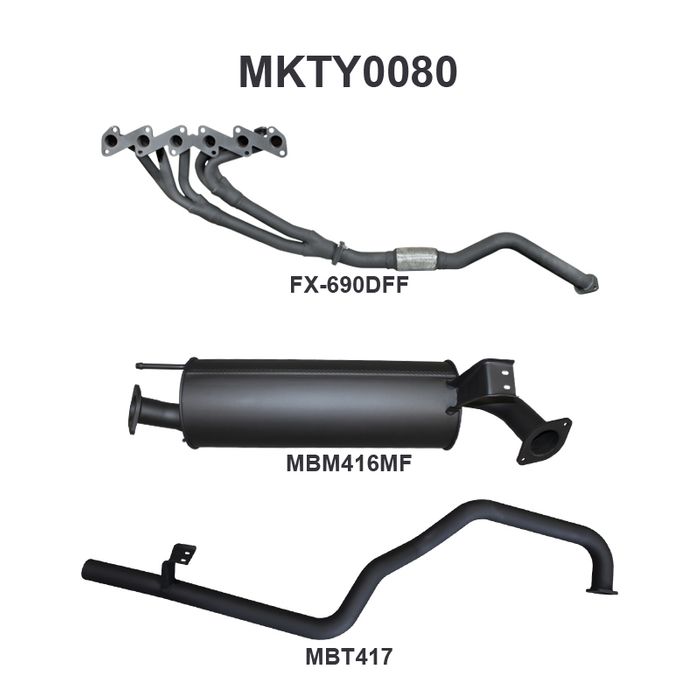 Toyota Landcruiser HZJ105 4.2L Extractors & 2.5in Muffler/Tailpipe