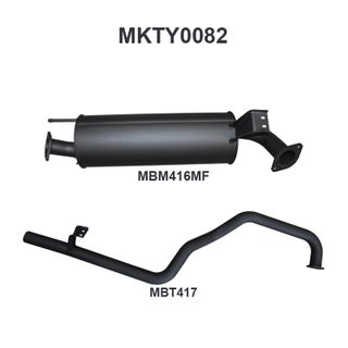 Toyota Landcruiser HZJ, FZJ105 2.5in off Extractors Muffler/Tailpipe