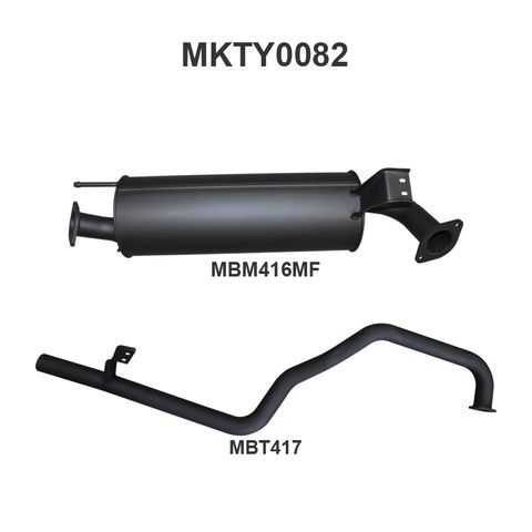 Toyota Landcruiser HZJ, FZJ105 2.5in off Extractors Muffler/Tailpipe