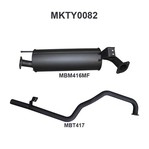 Toyota Landcruiser HZJ, FZJ105 2.5in off Extractors Muffler/Tailpipe
