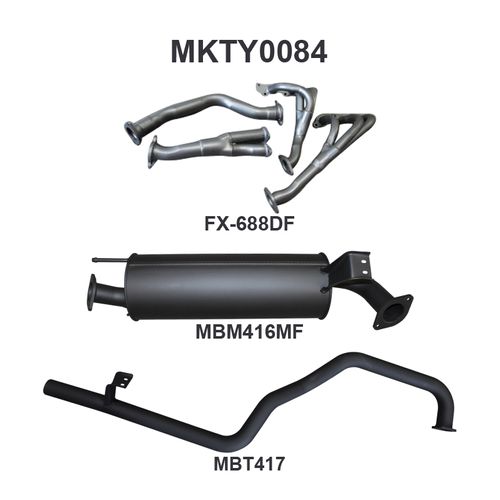 FZJ105 4.5L Extractors & 2.5in Muffler/Tailpipe